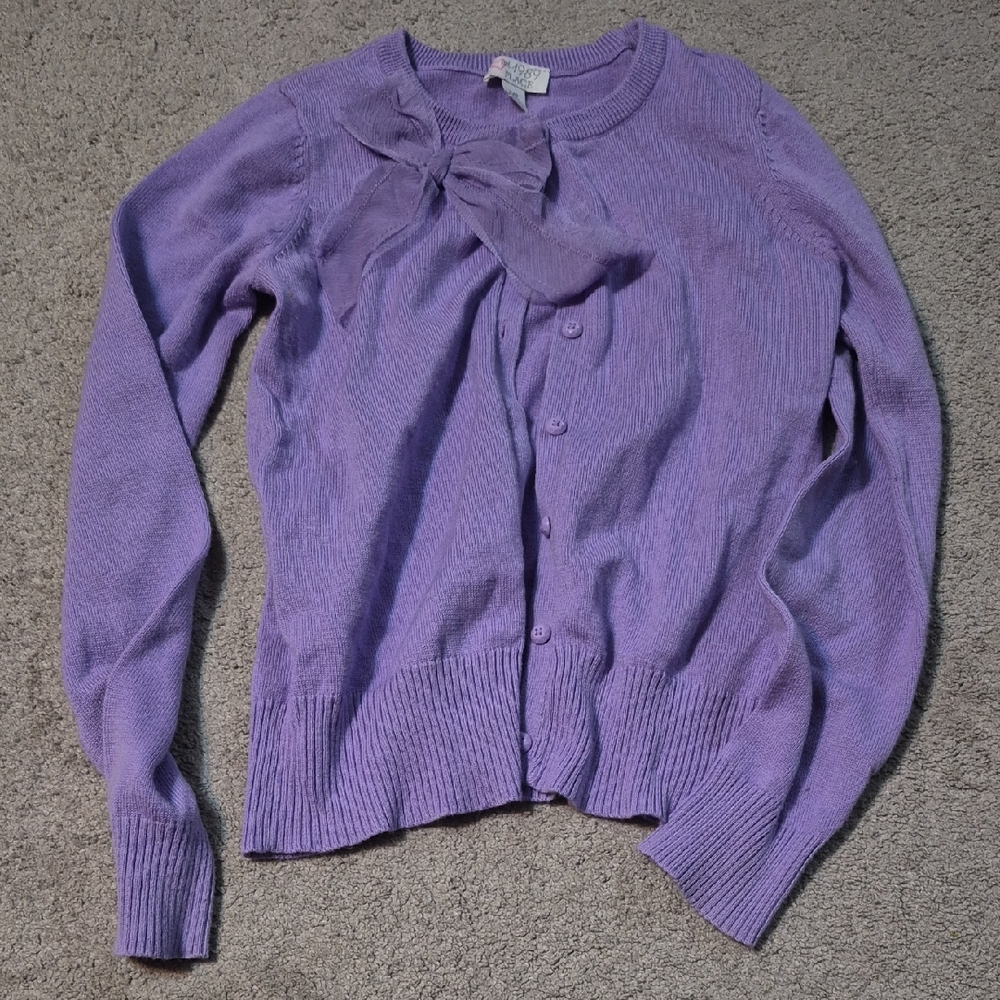 The Children's Place Purple Cardigan with Bow Accent